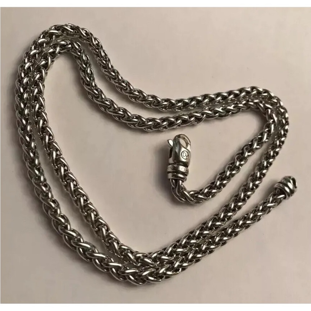 💯 David Yurman wheat 4mm necklace sterling silver 925 excellent conditio…